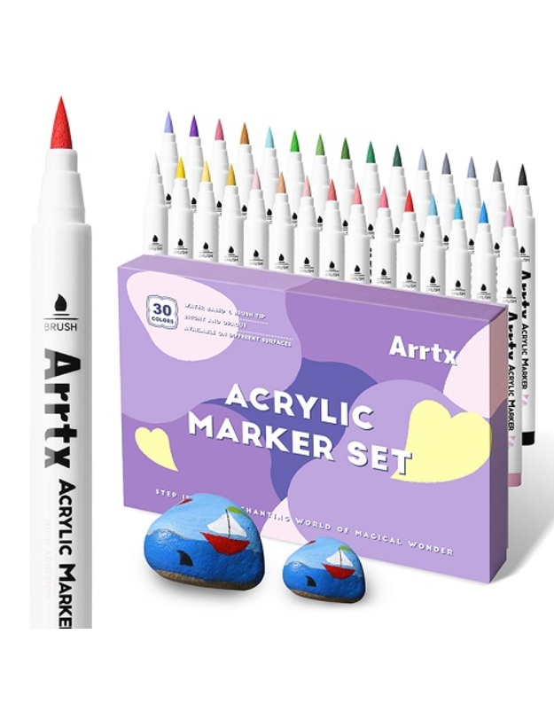 Akriliniai markeriai - flomasteriai ARRTX, 30 spalvų