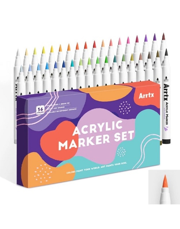 Akriliniai markeriai - flomasteriai ARRTX, 36 spalvų