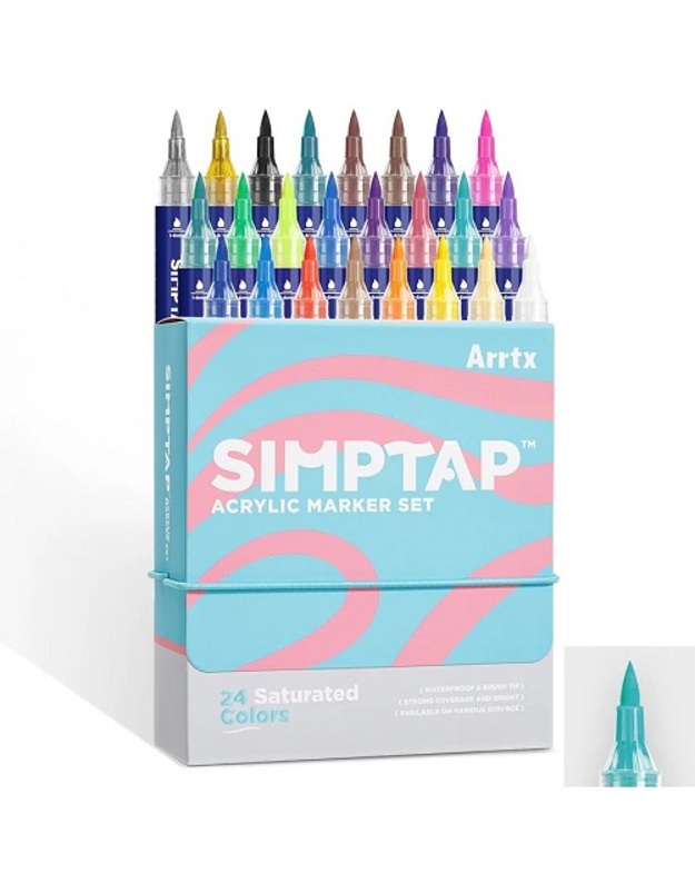 Akriliniai markeriai - flomasteriai ARRTX Simptap, 24 spalvų