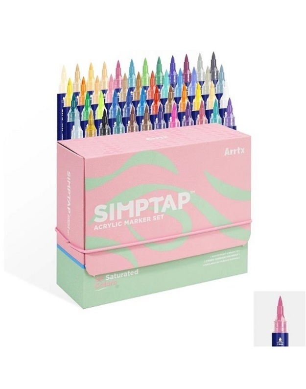 Akriliniai markeriai - flomasteriai ARRTX Simptap, 48 spalvų