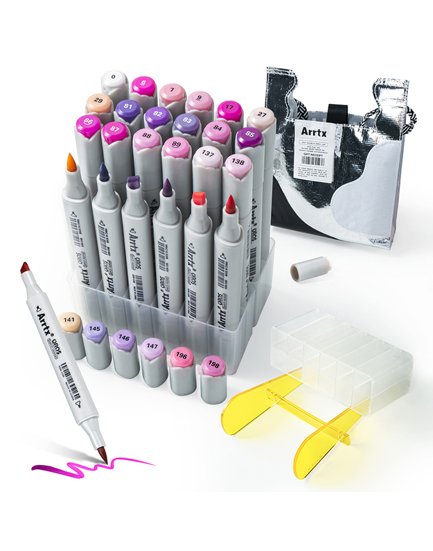 Dvipusiai markeriai - flomasteriai ARRTX Oros, 24 spalvų, violetinio atspalvio