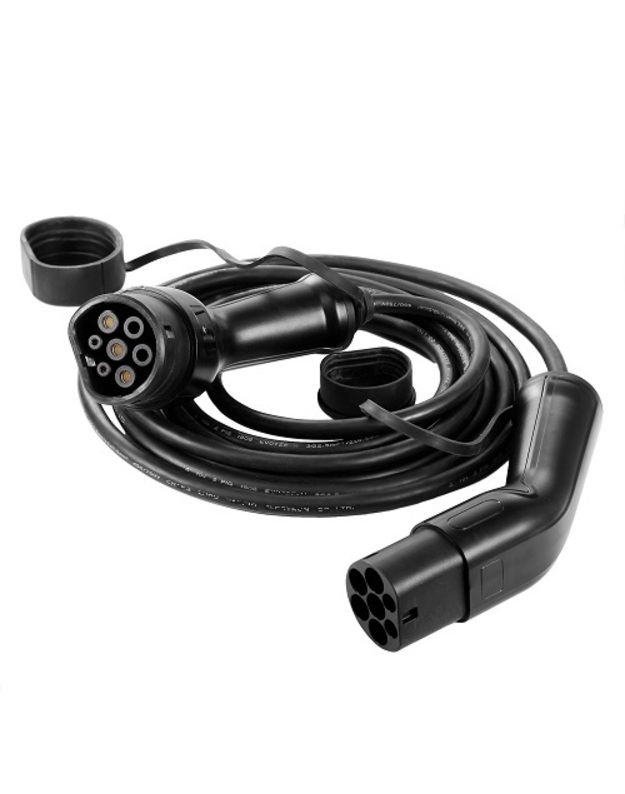 Elektromobilio įkrovimo kabelis Type 2 - Type 2, 32A, 7.2kW, 1-fazė, 5m