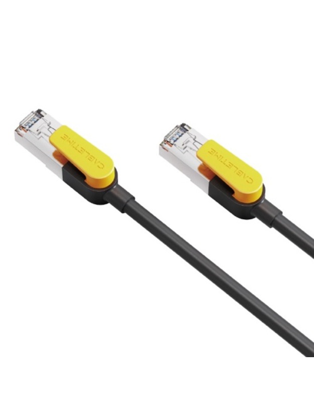 Kabelis Cat7 S/STP, 0.5m, juodas