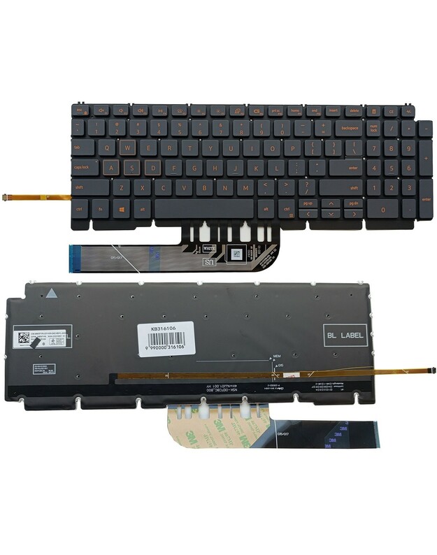 Klaviatūra DELL G15 5510, su pašvietimu, US