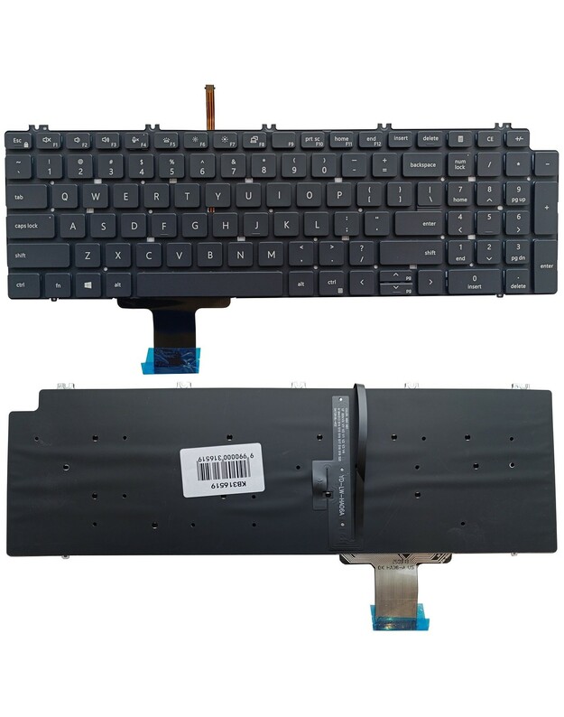 Klaviatūra DELL Precision 7550, 7560, 7750, 7760, su pašvietimu, US