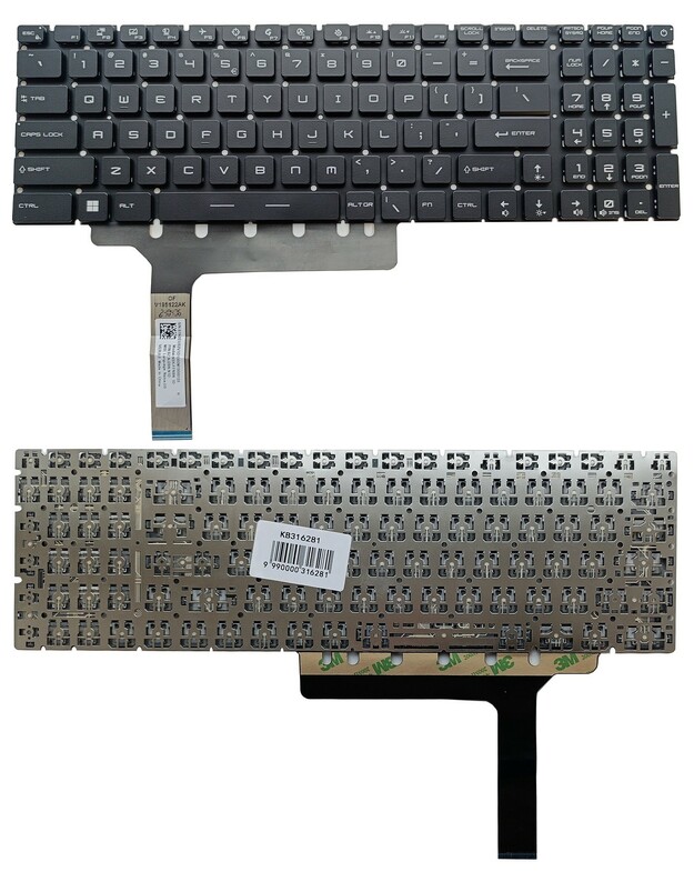 Klaviatūra MSI: GP76, GS76, GE76, be pašvietimo, US