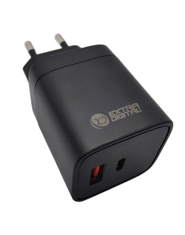 Kroviklis EXTRA DIGITAL GaN USB Type-C, USB Type-A: 45W, PPS
