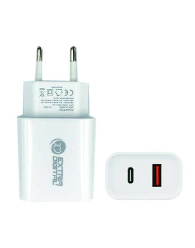 Kroviklis EXTRA DIGITAL USB 3.0+ Type C: 220V, 20W, QC3.0+ PD