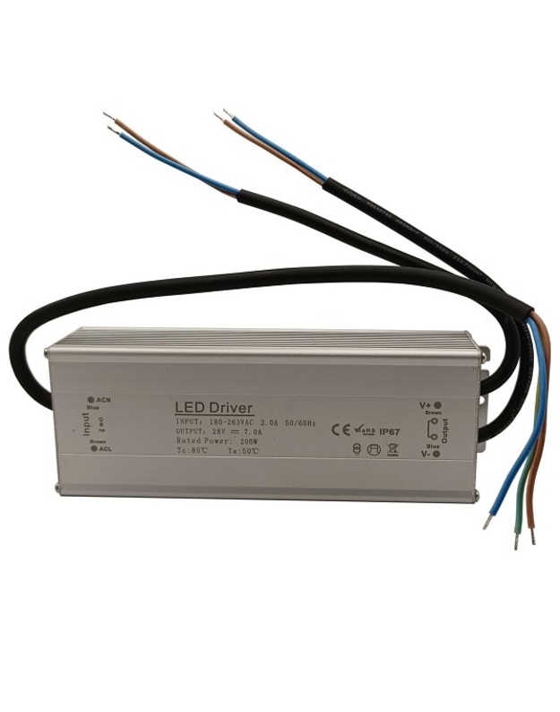 Maitinimo šaltinis 28V 7A, IP67, tinkamas Husqvarna