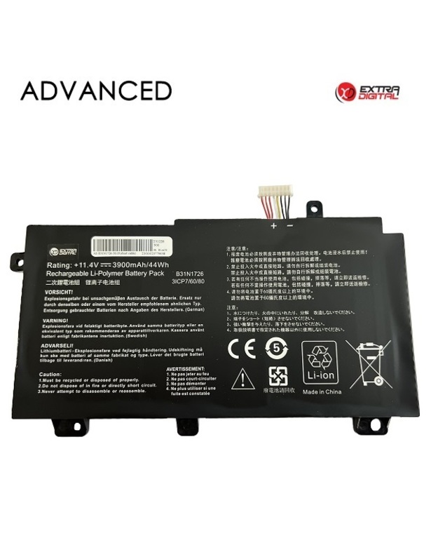Nešiojamo kompiuterio baterija ASUS B31N1726, 3900mAh, Extra Digital Advanced