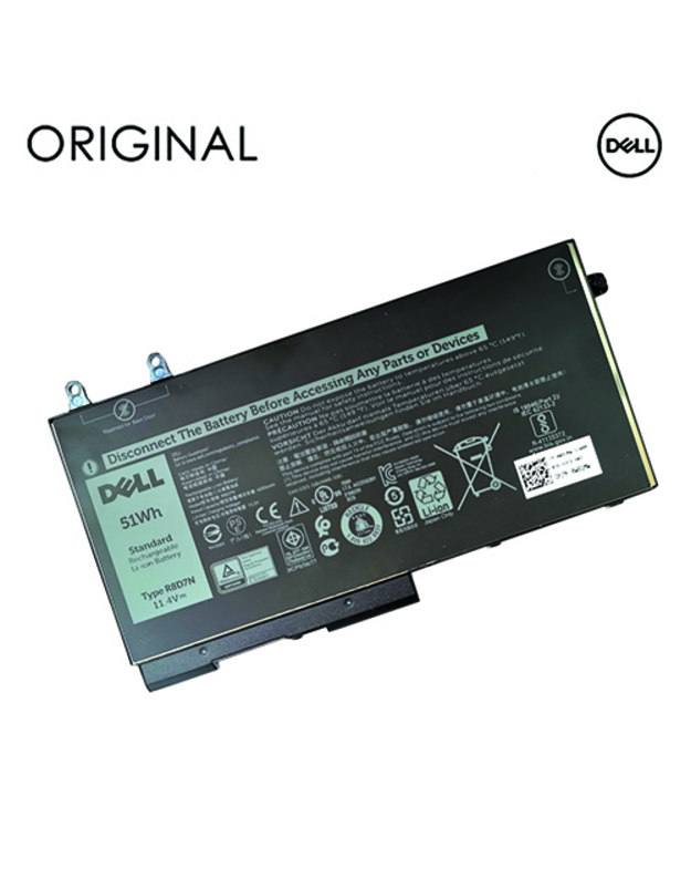Nešiojamo kompiuterio baterija DELL R8D7N, 4255mAh, Original