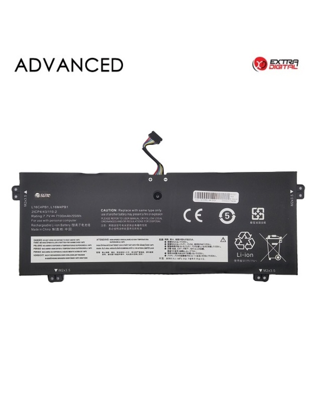 Nešiojamo kompiuterio baterija LENOVO L16C4PB1, 7100mAh, Extra Digital Advanced