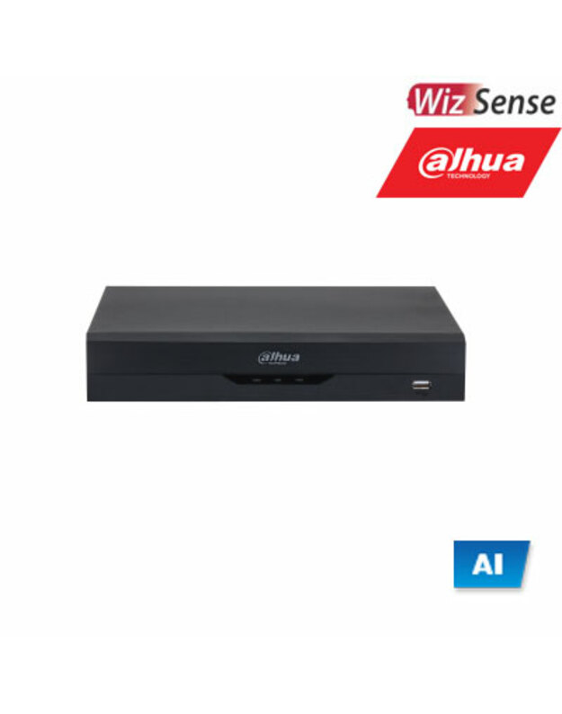 Pentabrid 4K įrašymo įrenginys 4kam. HDCVI 4K 7fps, 5MP 12fps(non-realtime), AI, SMD Plus