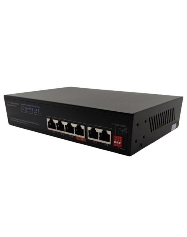PoE šakotuvas 1000Mbps 4portų +2G uplink