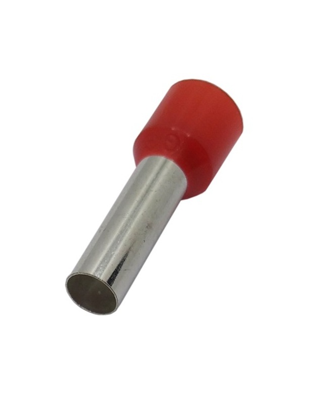 Presuojamas izoliuotas antgalis 16mm2/5AWG laidui, varis, raudonas, 100 vnt.