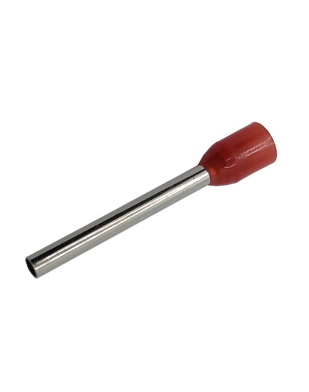 Presuojamas izoliuotas antgalis 2.5mm2/14AWG laidui, varis, raudonas, 100vnt.