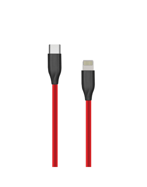 Silikoninis kabelis USB Type C - Lightning, 1m (raudonas)