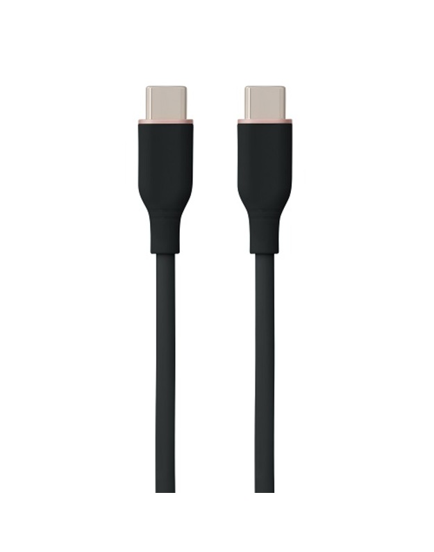Silikoninis kabelis USB Type-C - Type-C, 100W (juodas, 1m)