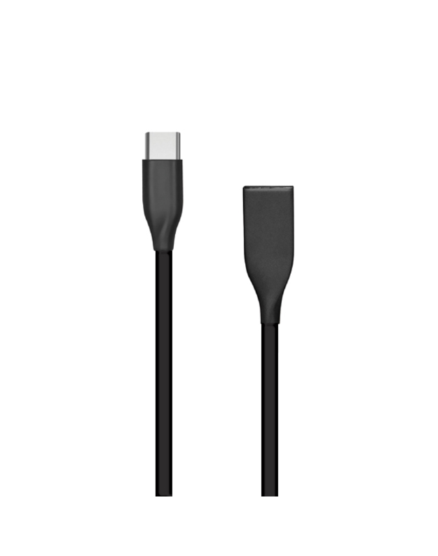 Silikoninis kabelis USB - USB Type C (juodas, 2m)