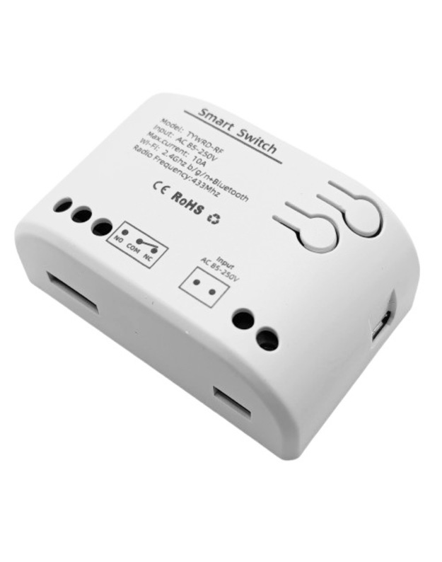 TUYA išmanusis 1 kanalo jungiklis, Wi-Fi, RF, 10A, AC 85-250V