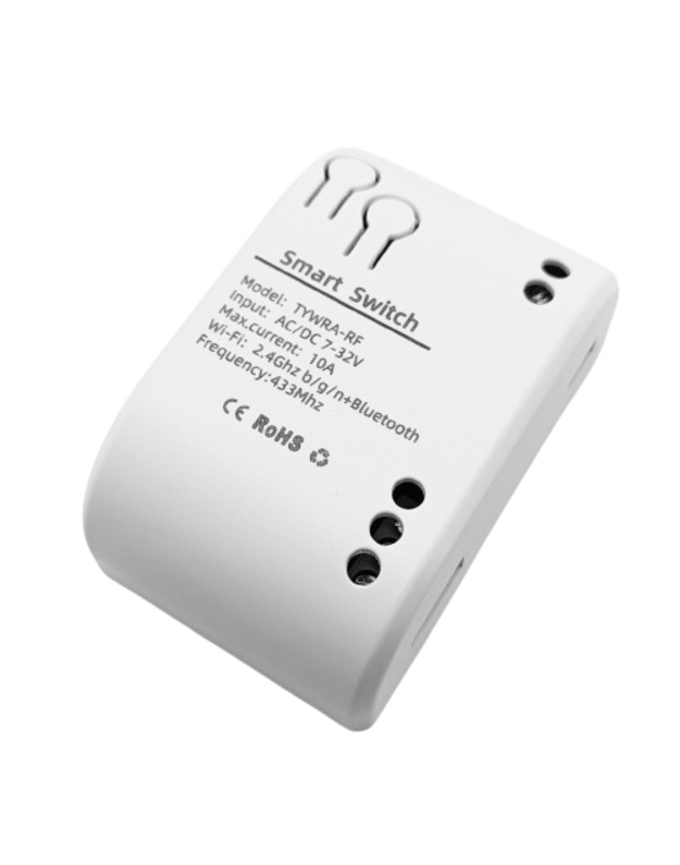 TUYA išmanusis 1 kanalo jungiklis, Wi-Fi, RF, 10A, DC 7-32V