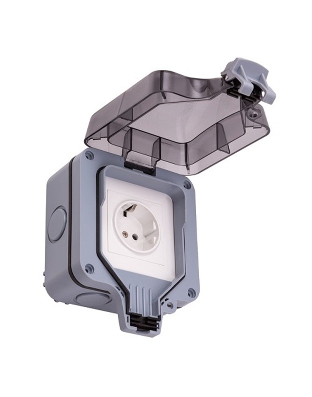 Virštinkinė rozetė 1 lizdo IP66, EU