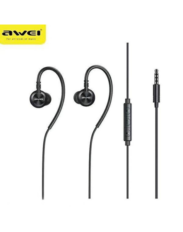 Stereo ausinės 3,5 mm lizdas AWEI (L3) juodos