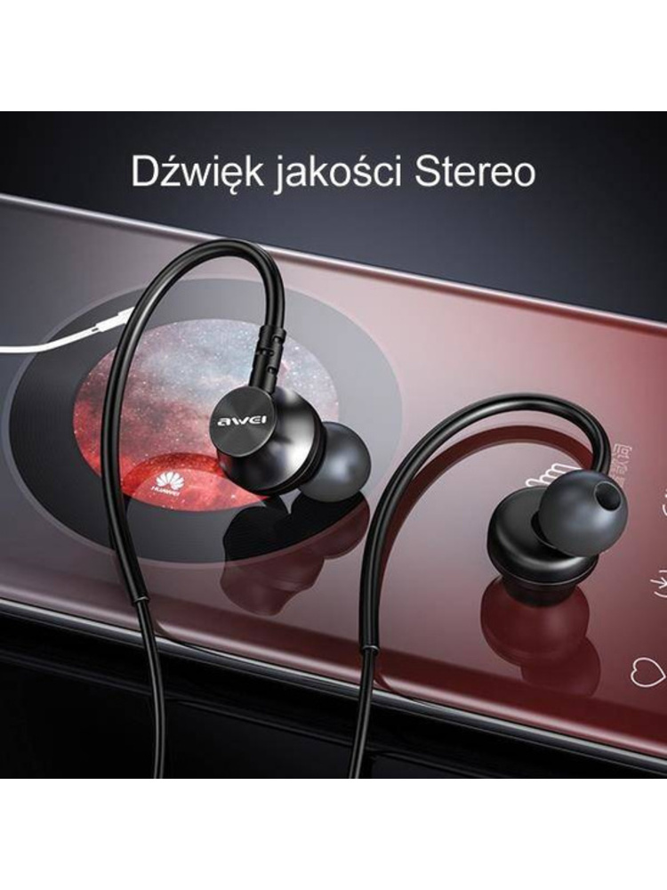 Stereo ausinės 3,5 mm lizdas AWEI (L3) juodos