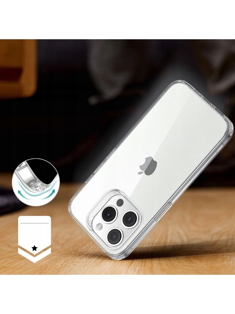 Silikoninis skaidrus dėklas iPhone 16 Pro Max dėklui, skaidrus 