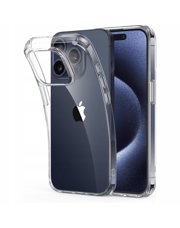 Silikoninis skaidrus dėklas iPhone 16 Pro Max dėklui, skaidrus 