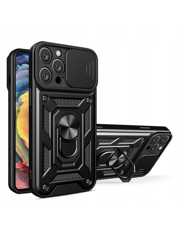 „Slide Camera Armor“ dėklas, skirtas „iPhone 16 Pro“, juodas