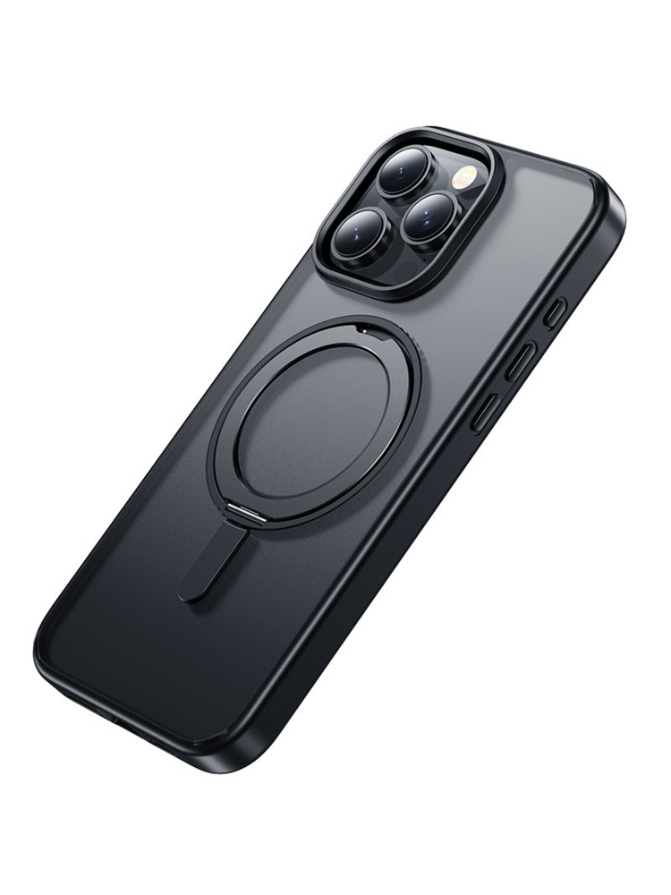 Juodas dėklas telefonui Apple Iphone 16 Pro "Hoco Magnetic Stand 2in1"