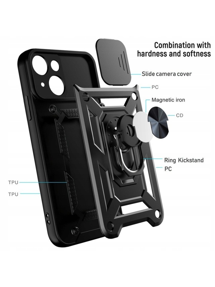 „Slide Camera Armor“ dėklas, skirtas „iPhone 16 Pro“, juodas