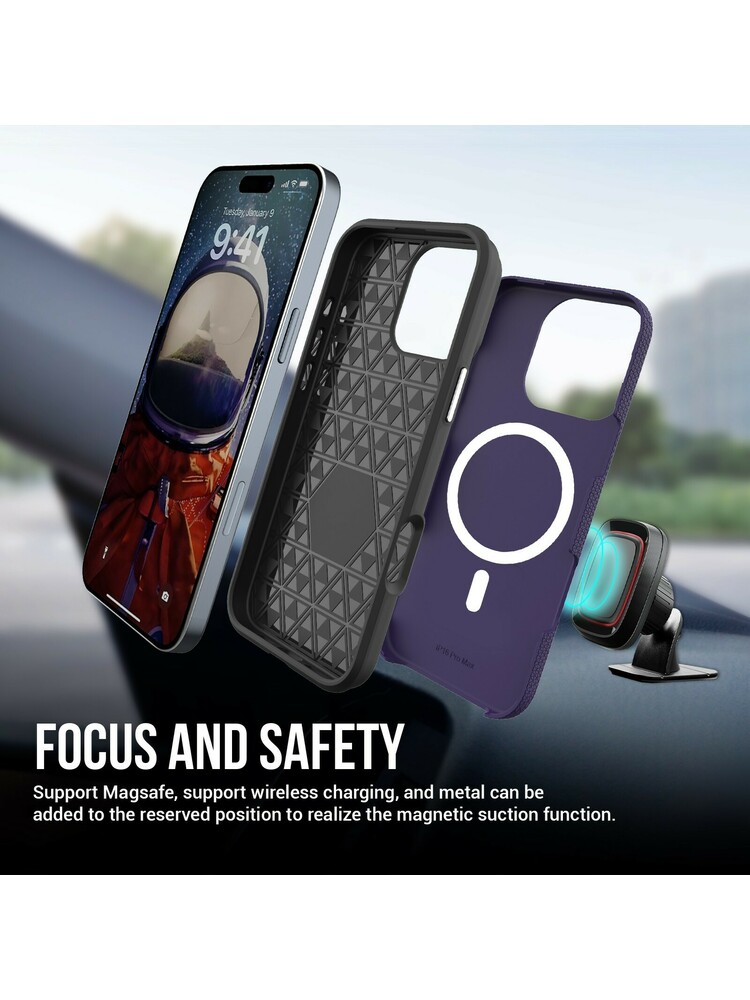 Dėklas Perfectionists Triangle Mag Case Apple iPhone 16 Pro Max violetinis