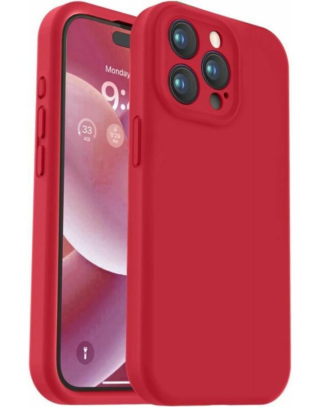 Raudonas dėklas Apple iPhone 16 Pro Max "Liquid Silicone" 1.5mm
