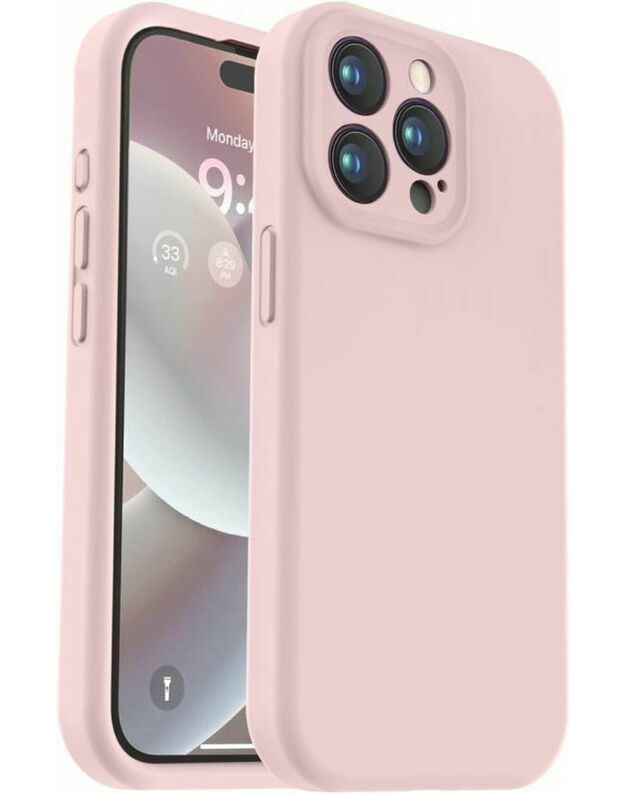 Rausvas dėklas Apple iPhone 16 Pro "Liquid Silicone" 1.5mm