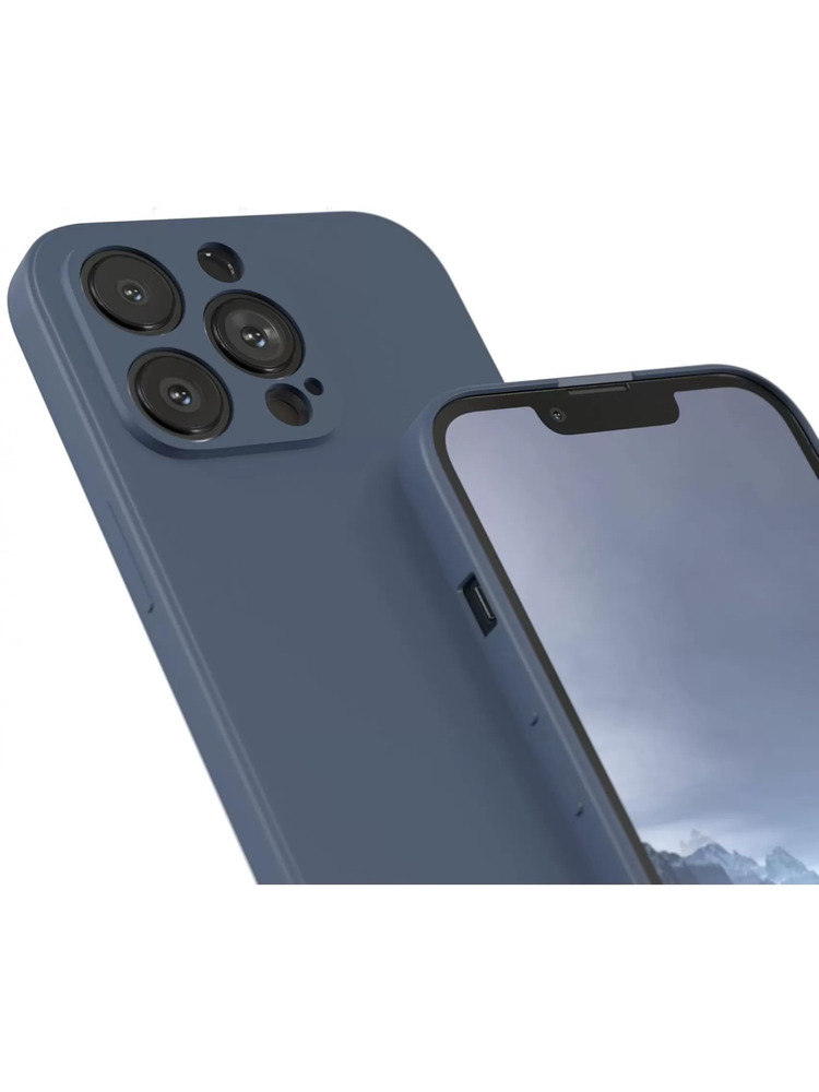 Dėklas skystam silikonui iPhone 16 Pro  tamsiai mėlynas