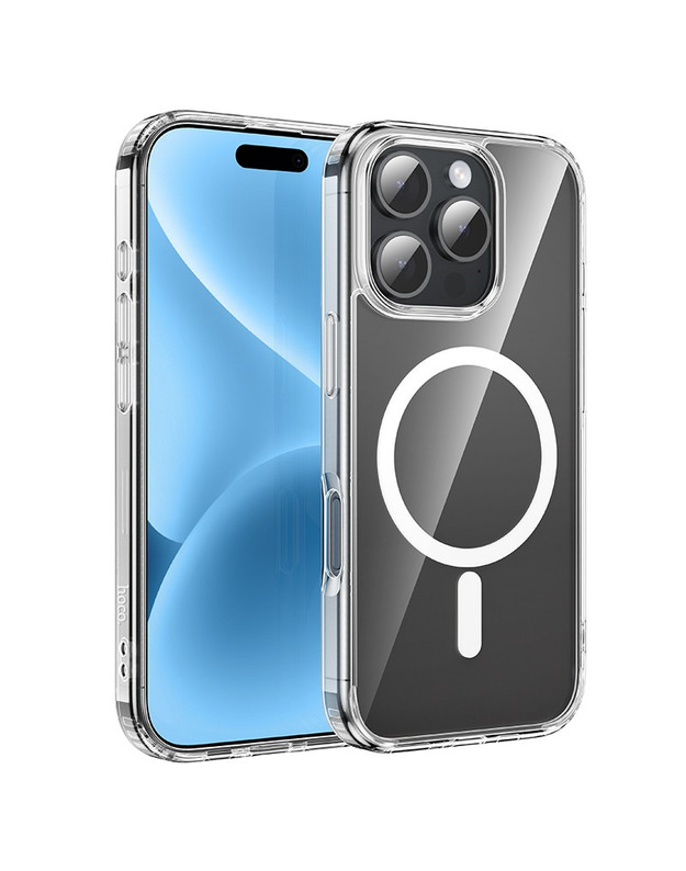 Skaidrus dėklas telefonui Apple Iphone 16 Pro "Hoco Magnetic Airbag Anti-Fall Protective Shell"