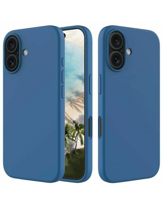 Tamsiai mėlynas dėklas Apple iPhone 16 "Liquid Silicone" 1.5mm