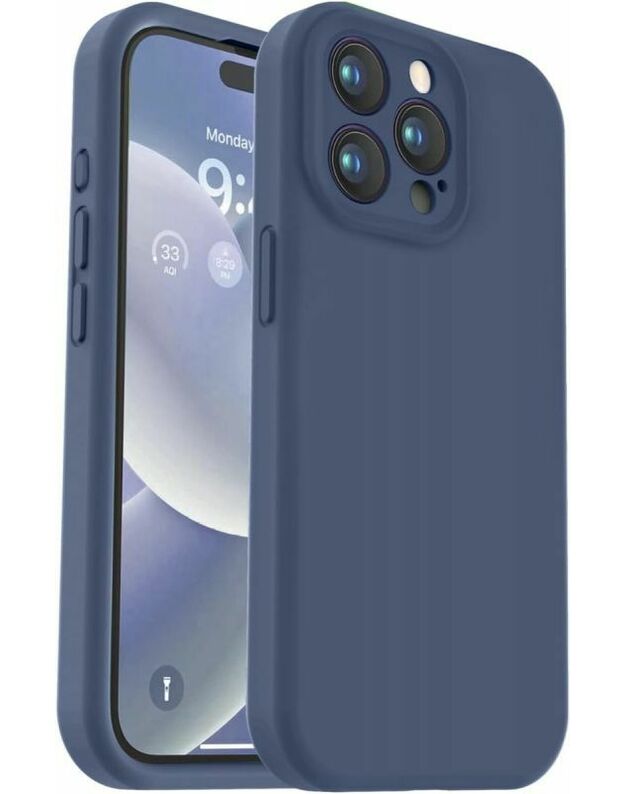 Tamsiai mėlynas dėklas Apple iPhone 16 Pro Max "Liquid Silicone" 1.5mm