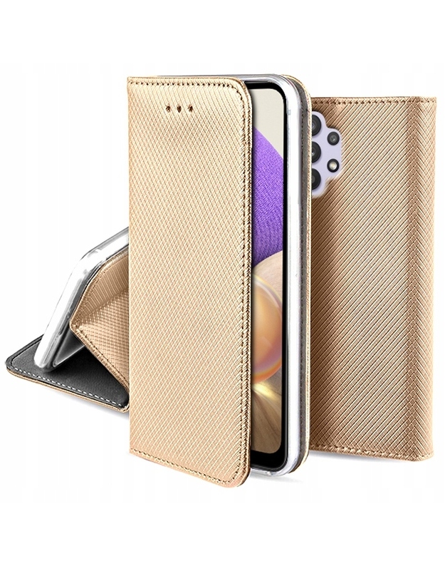 „VEGACOM“ atverčiamas dėklas, skirtas „Samsung GALAXY A32“, auksinis