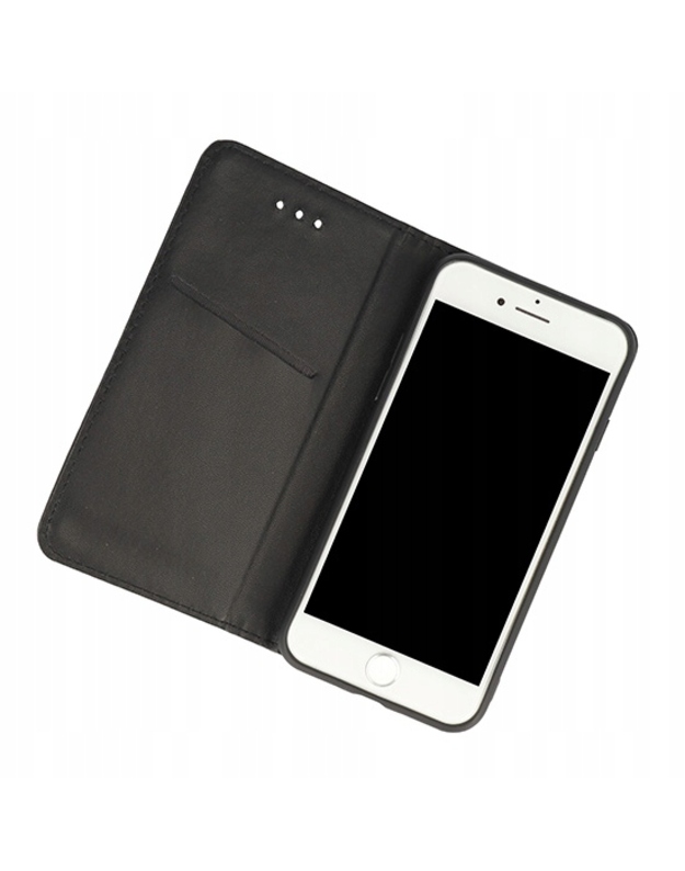 Samsung A6 Plus Vennus juodas atverčiamas piniginės dėklas