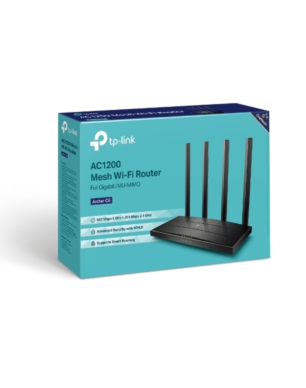 TP-Link | Archer C6 - wireless router - Wi-Fi 5 - desktop | 4-port switch | AC1200 | 2.4 GHz / 5 GHz