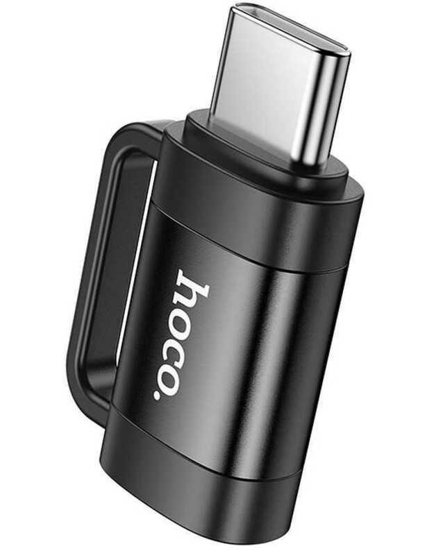 HOCO adapteris OTG C tipo (vyras) į Lightning (lizdas) 3A UA31E juodas