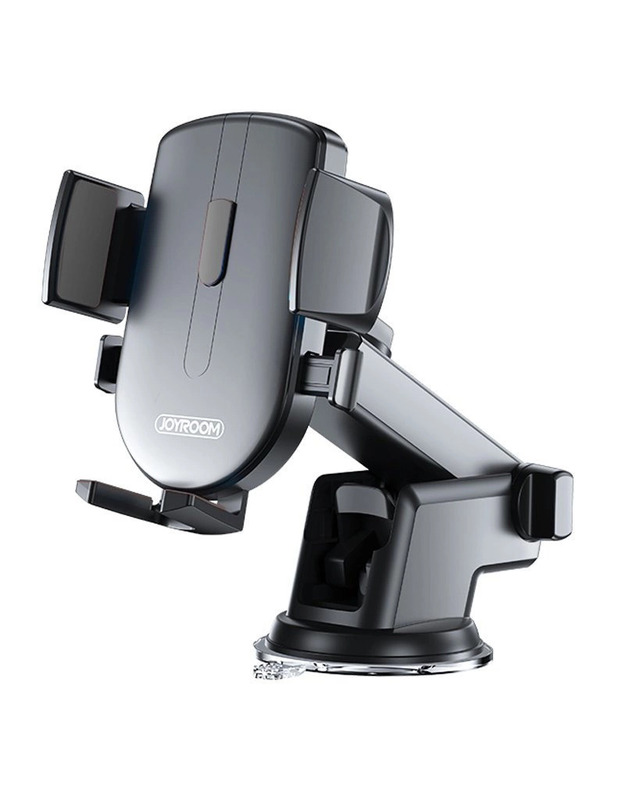 „Joyroom“ automobilio telefono laikiklis su teleskopine ištraukiama rankena, skirtas prietaisų skydeliui ir langui, juodas (JR-OK3)