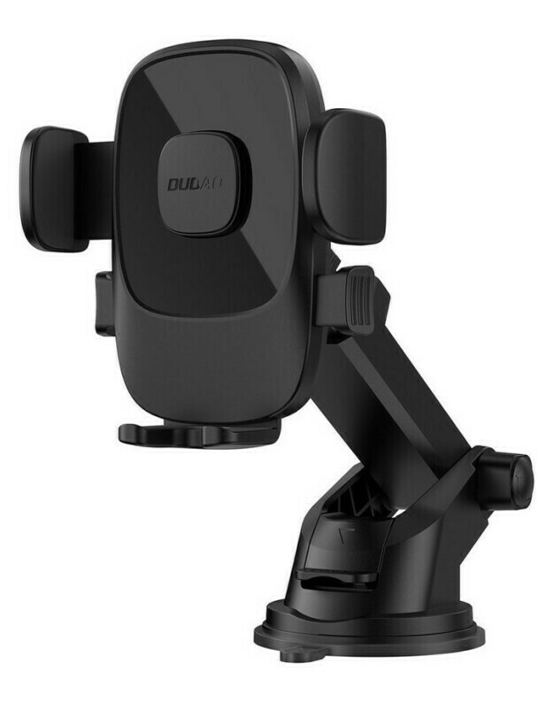 Automobilinis telefono laikiklis Dudao F2N+ su siurbtuku, gravitacinis 360° – juodas