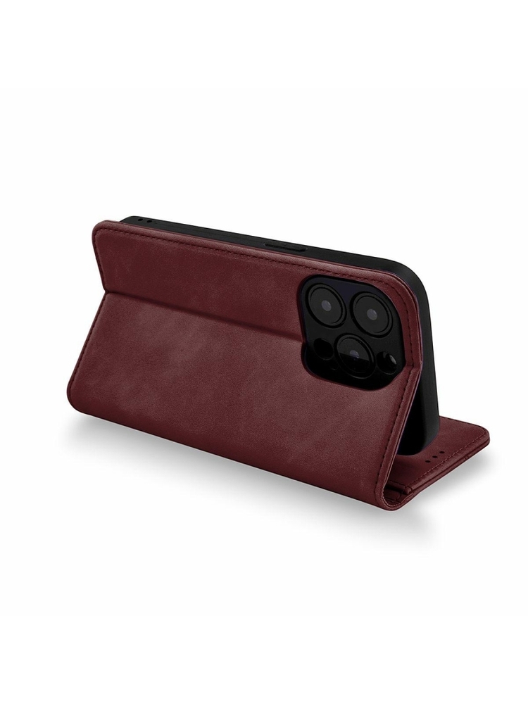 PRIME BOOK dėklas, skirtas Samsung A15 bordo spalvos