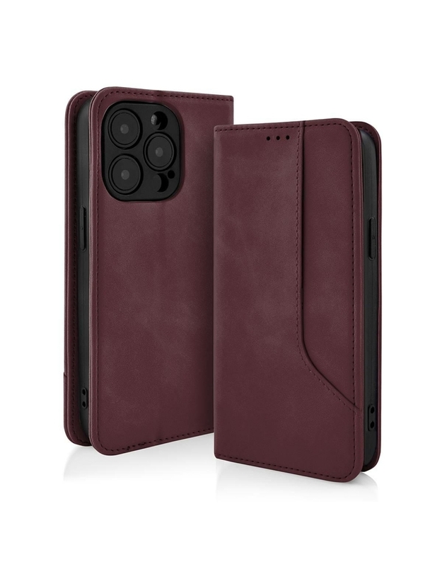 PRIME BOOK dėklas, skirtas Samsung A15 bordo spalvos