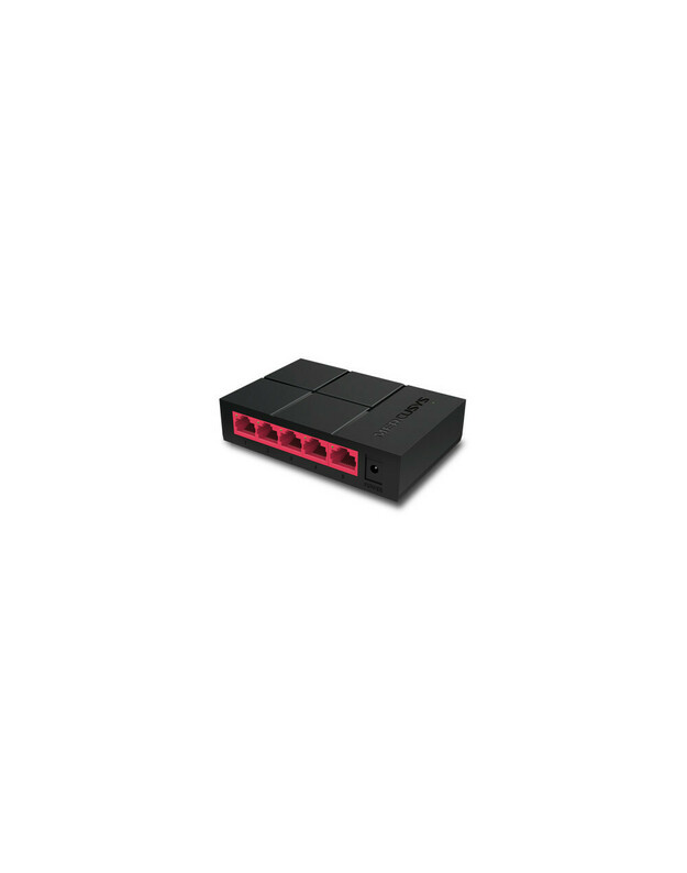 „Mercusys Switch MS105G“ nevaldomas, stalinis, maitinimo šaltinio tipas – išorinis, Ethernet LAN (RJ-45) prievadai: 5