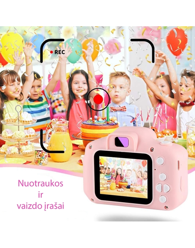 Vaikiškas fotoaparatas su kamera